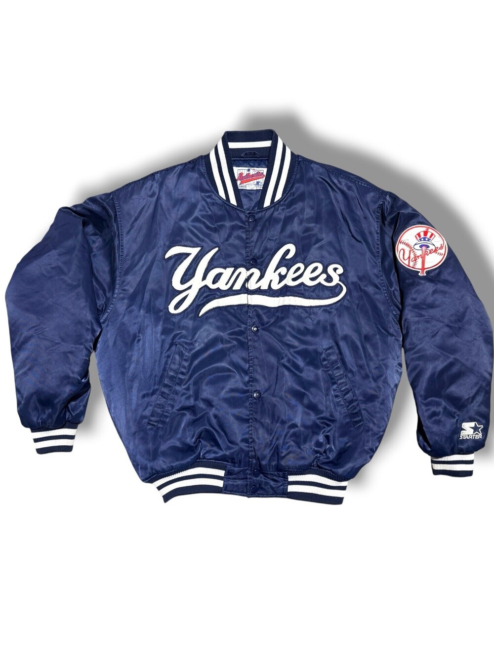 Vintage NY Yankees Starter Diamond Collection Satin Jacket Navy Large Men’s
